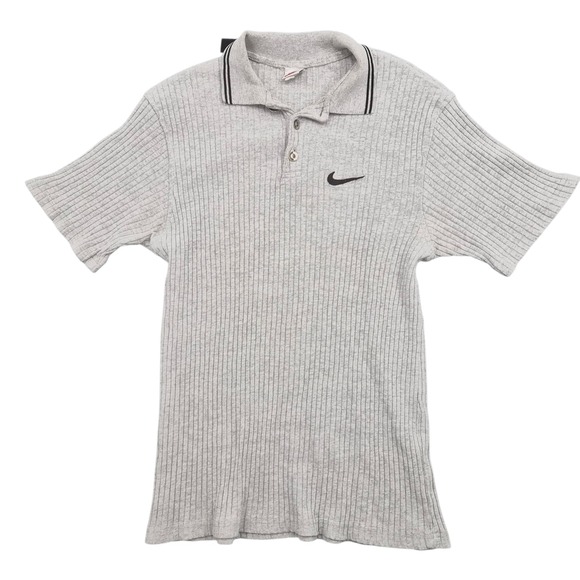 Nike Other - Vintage Nike Ribbed Polo Shirt Mens Large Gray Cotton Short Sleeve Made in USA